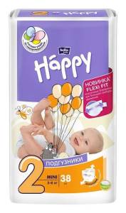 Подгузники Bella Happy мини 3-6кг 38шт