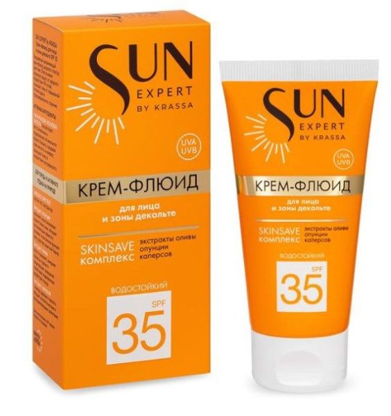 Крем-флюид для лица и зоны декольте SPF-35 Krassa Sun Expert 50мл фотография