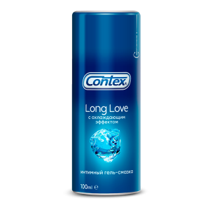 Интимный гель-смазка Contex Long Love, охлаждающий лубрикант-пролонгатор, 100 мл