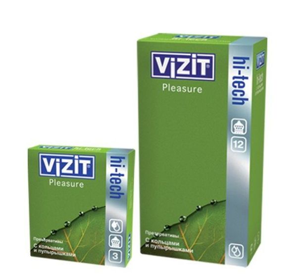 Изображение товара Презервативы VIZIT HI-TECH Pleasure с кольцами и пупырышками, контурные анатомической формы 12 шт Презервативы VIZIT HI-TECH Pleasure с кольцами и пупырышками, контурные анатомической формы 12 шт фотография
