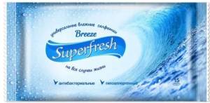 Влажные салфетки superfresh breeze 15шт